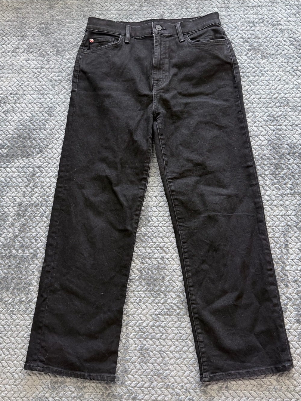Hudson Jeans Noa Stellar High Rise Wide Leg Jeans in Black Denim Size 28